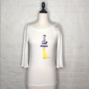 LOFT 3/4 sleeves, boat neck, graphic tee